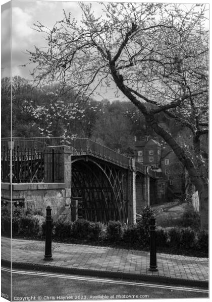 No Parking in Ironbridge in Black and White Canvas Print by Chris Haynes