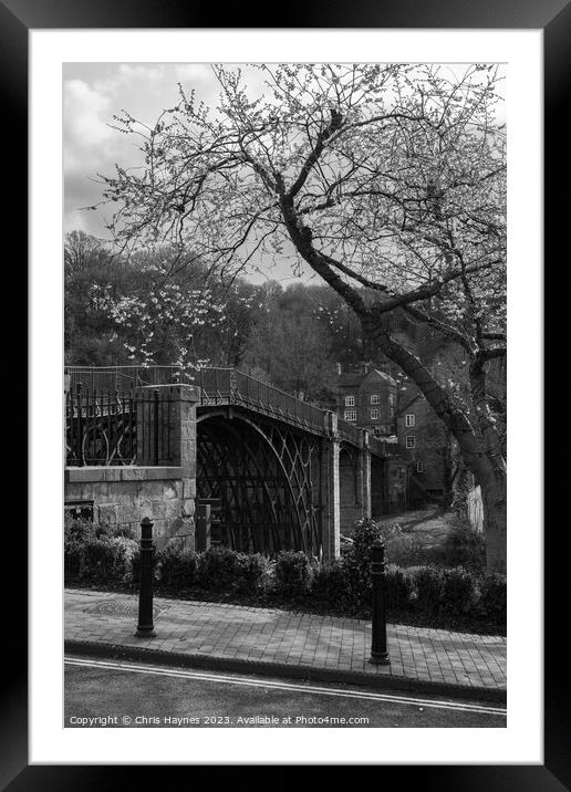 No Parking in Ironbridge in Black and White Framed Mounted Print by Chris Haynes