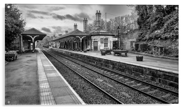The Timeless Elegance of Knaresborough Station Acrylic by Tim Hill