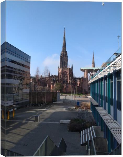 Heavenly Coventry Cathedral Canvas Print by Jennifer de Sousa