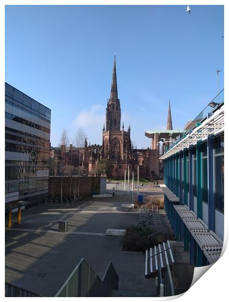 Heavenly Coventry Cathedral Print by Jennifer de Sousa