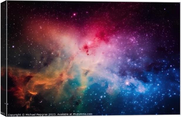 Stunning colorful galaxies in the night sky created with generat Canvas Print by Michael Piepgras