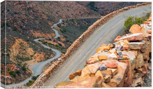 Ascending the serpentine Swartberg Pass. Canvas Print by Adrian Turnbull-Kemp