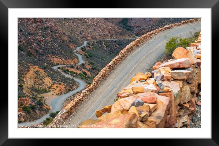 Ascending the serpentine Swartberg Pass. Framed Mounted Print by Adrian Turnbull-Kemp