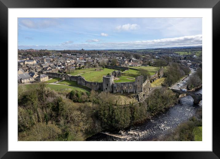 Barnard Castle From The Air Framed Mounted Print by Apollo Aerial Photography