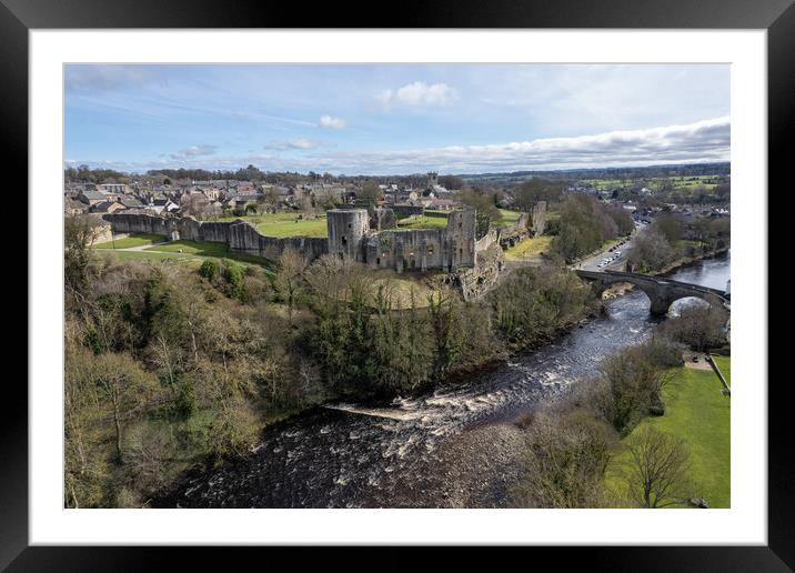 Barnard Castle On The River Tees Framed Mounted Print by Apollo Aerial Photography