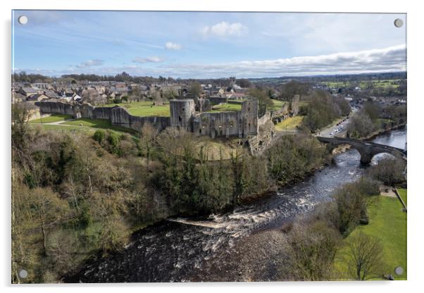 Barnard Castle On The River Tees Acrylic by Apollo Aerial Photography