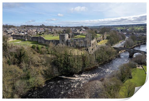 Barnard Castle On The River Tees Print by Apollo Aerial Photography