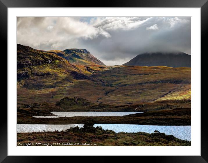 Ben Reidh & Suliven Summit Mist From Loch Assynt Scottish Highlands Framed Mounted Print by OBT imaging