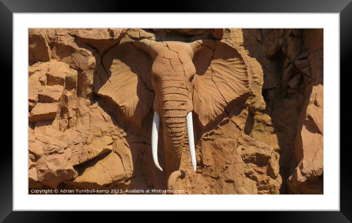 Elephant sculpture Sun City Framed Mounted Print by Adrian Turnbull-Kemp