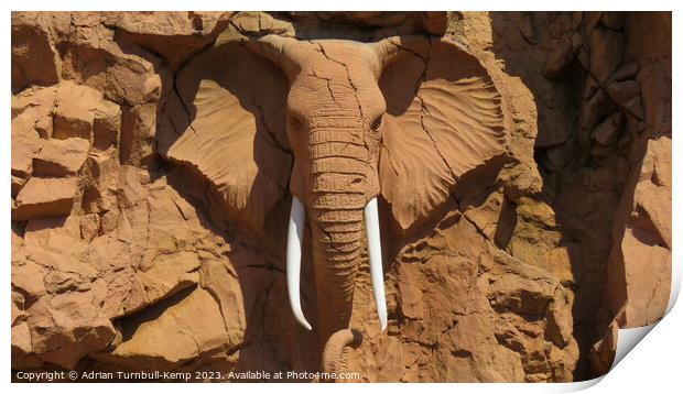 Elephant sculpture Sun City Print by Adrian Turnbull-Kemp