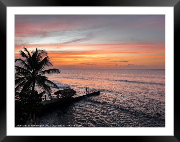 Tropical Sunset Framed Mounted Print by kelly Draper