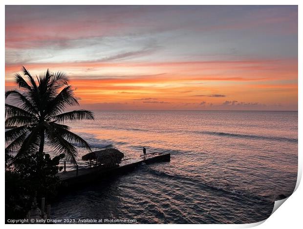 Tropical Sunset Print by kelly Draper