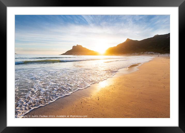 Hout Bay at sunset, near Cape Town, South Africa Framed Mounted Print by Justin Foulkes