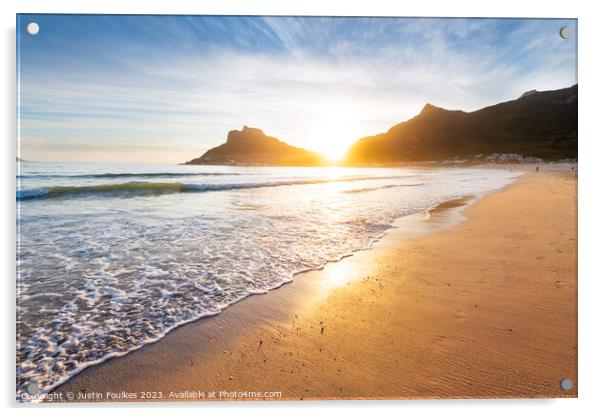 Hout Bay at sunset, near Cape Town, South Africa Acrylic by Justin Foulkes