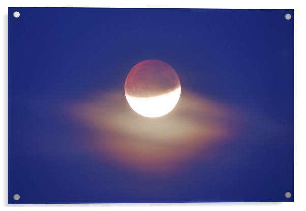 Partial Lunar Eclipse Acrylic by Susan Snow
