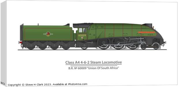 Union of South Africa - Preserved A4 Locomotive 60009 Canvas Print by Steve H Clark