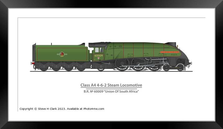 Union of South Africa - Preserved A4 Locomotive 60009 Framed Mounted Print by Steve H Clark