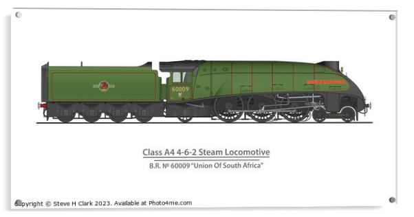 Union of South Africa - Preserved A4 Locomotive 60009 Acrylic by Steve H Clark