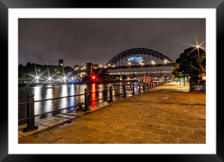 Illuminating Newcastles Vibrant Nightlife Framed Mounted Print by Tim Hill