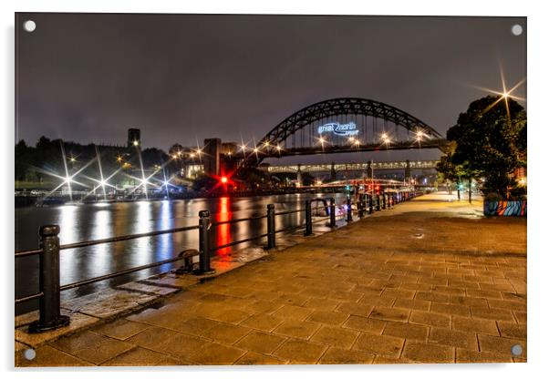 Illuminating Newcastles Vibrant Nightlife Acrylic by Tim Hill