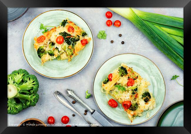 Potato gratin with broccoli Framed Print by Mykola Lunov Mykola