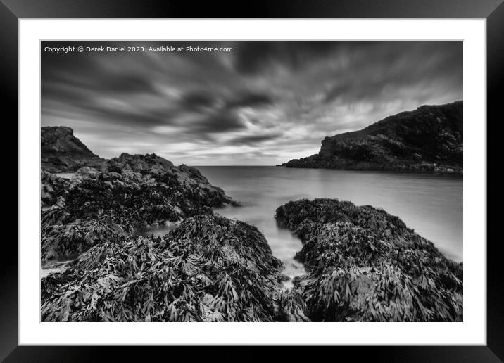 Moody Monochrome Cove in North Wales Framed Mounted Print by Derek Daniel