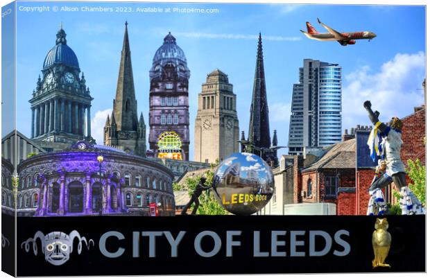 City Of Leeds Composite  Canvas Print by Alison Chambers