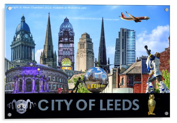 City Of Leeds Composite  Acrylic by Alison Chambers