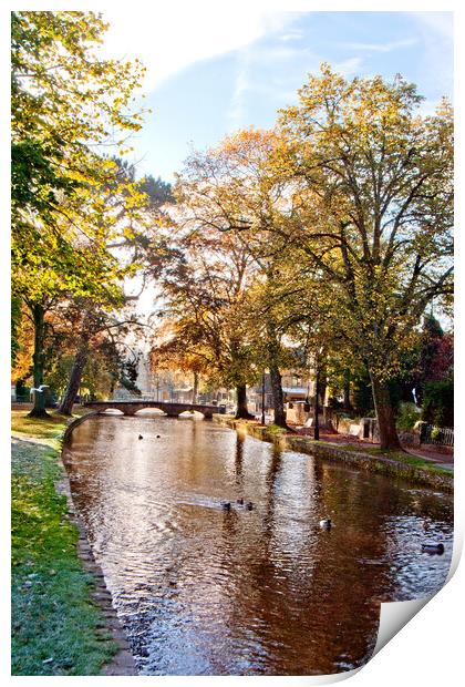 Bourton on the Water Autumn Trees Cotswolds UK Print by Andy Evans Photos