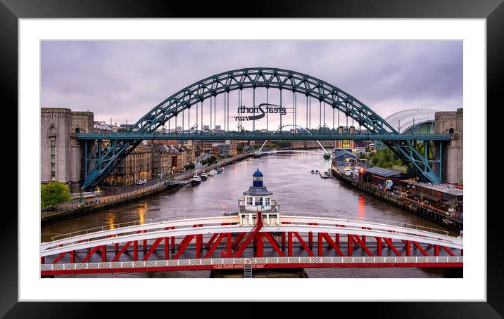 Newcastle Bridges River Tyne Framed Mounted Print by Tim Hill