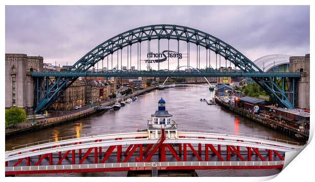 Newcastle Bridges River Tyne Print by Tim Hill
