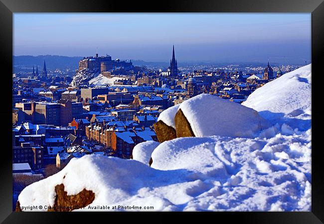 Edinburgh in Winter Framed Print by Craig Brown
