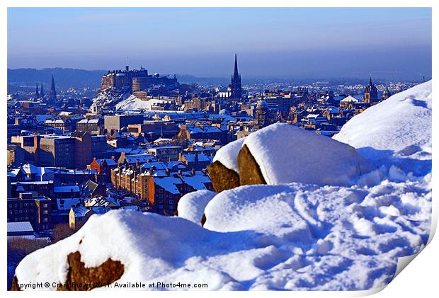 Edinburgh in Winter Print by Craig Brown
