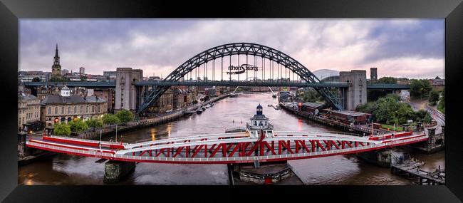 Iconic Newcastle Bridges Framed Print by Tim Hill