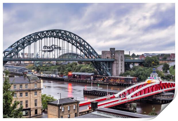 The Majestic Bridges of Newcastle Print by Tim Hill