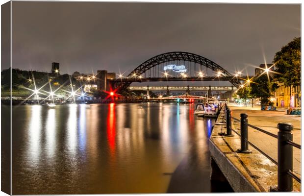 Newcastle Quayside at Night Canvas Print by Tim Hill