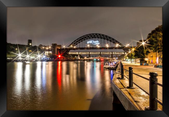 Newcastle Quayside at Night Framed Print by Tim Hill