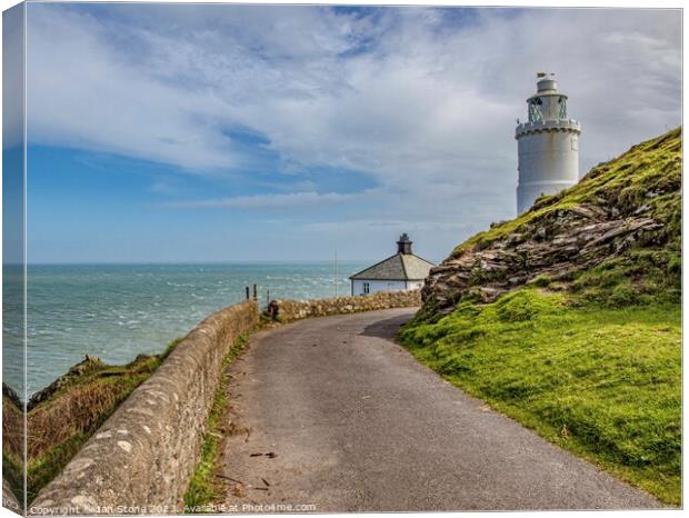 A windy day at Start Point  Canvas Print by Ian Stone