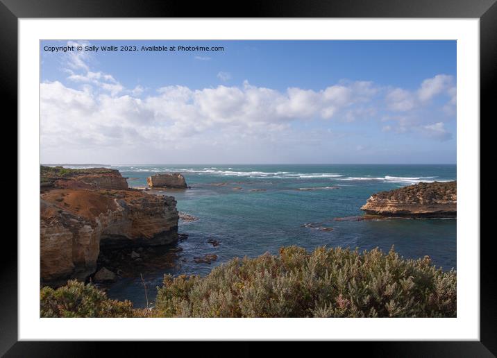View from Great Ocean Road Framed Mounted Print by Sally Wallis