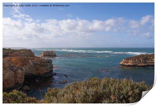 View from Great Ocean Road Print by Sally Wallis