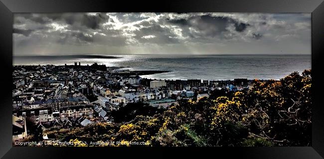 Stormy Aberystwyth from constitution hill  Framed Print by Les Schofield