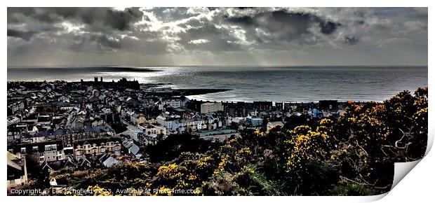 Stormy Aberystwyth from constitution hill  Print by Les Schofield