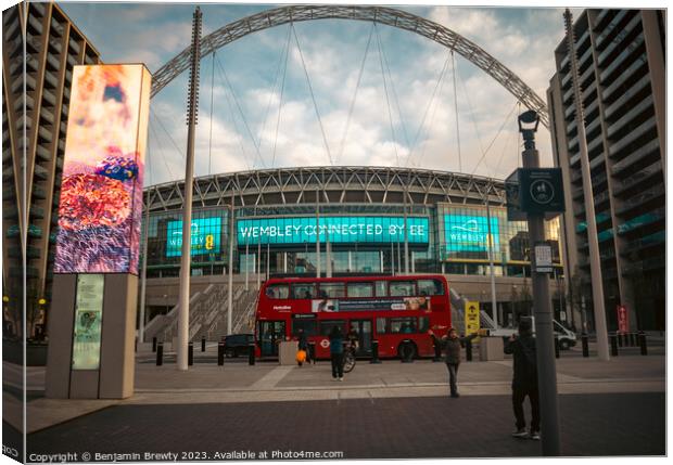 Street Photography Wembley Stadium Canvas Print by Benjamin Brewty