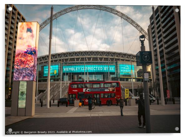Street Photography Wembley Stadium Acrylic by Benjamin Brewty