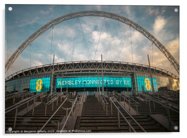 Wembley Stadium Acrylic by Benjamin Brewty