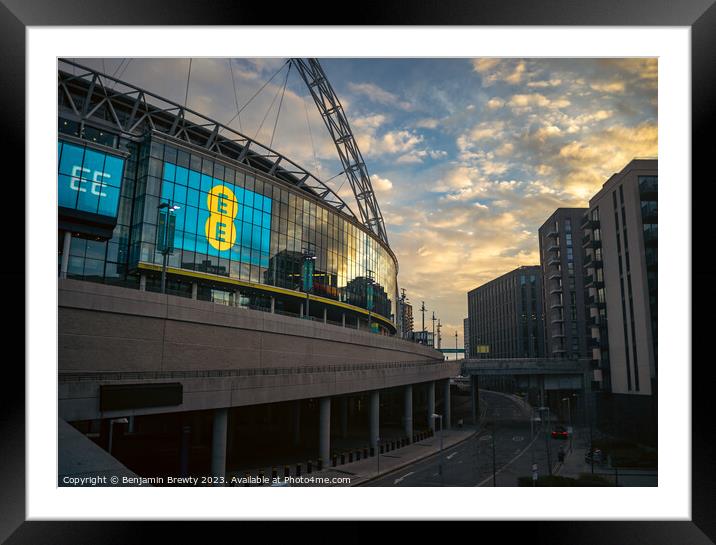 Wembley Stadium Sunset  Framed Mounted Print by Benjamin Brewty