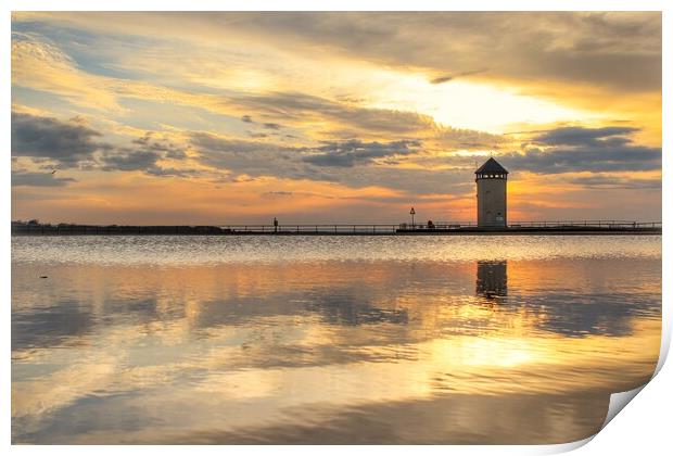 A sunset over Brightlingsea Batemans tower.  Print by Tony lopez