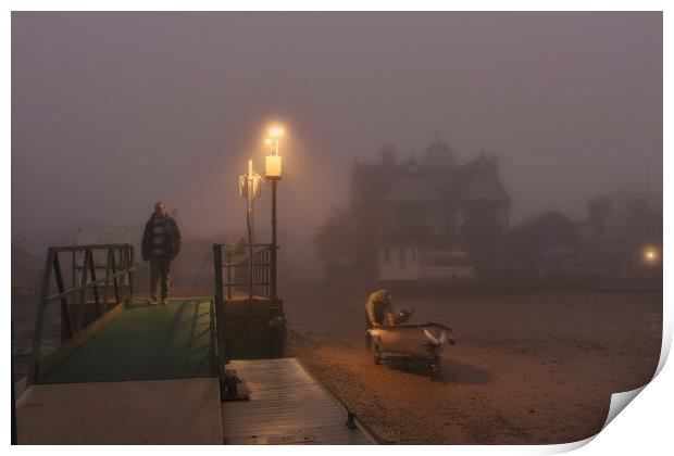 Going out into the mist over the Brightlingsea Harbour  Print by Tony lopez