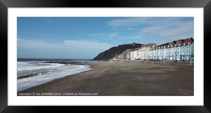 Aberystwyth seafront  Framed Mounted Print by Les Schofield